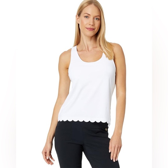 Lilly Pulitzer Luxletic Claralee Scallop Bra Tank Top - Picture 4 of 5